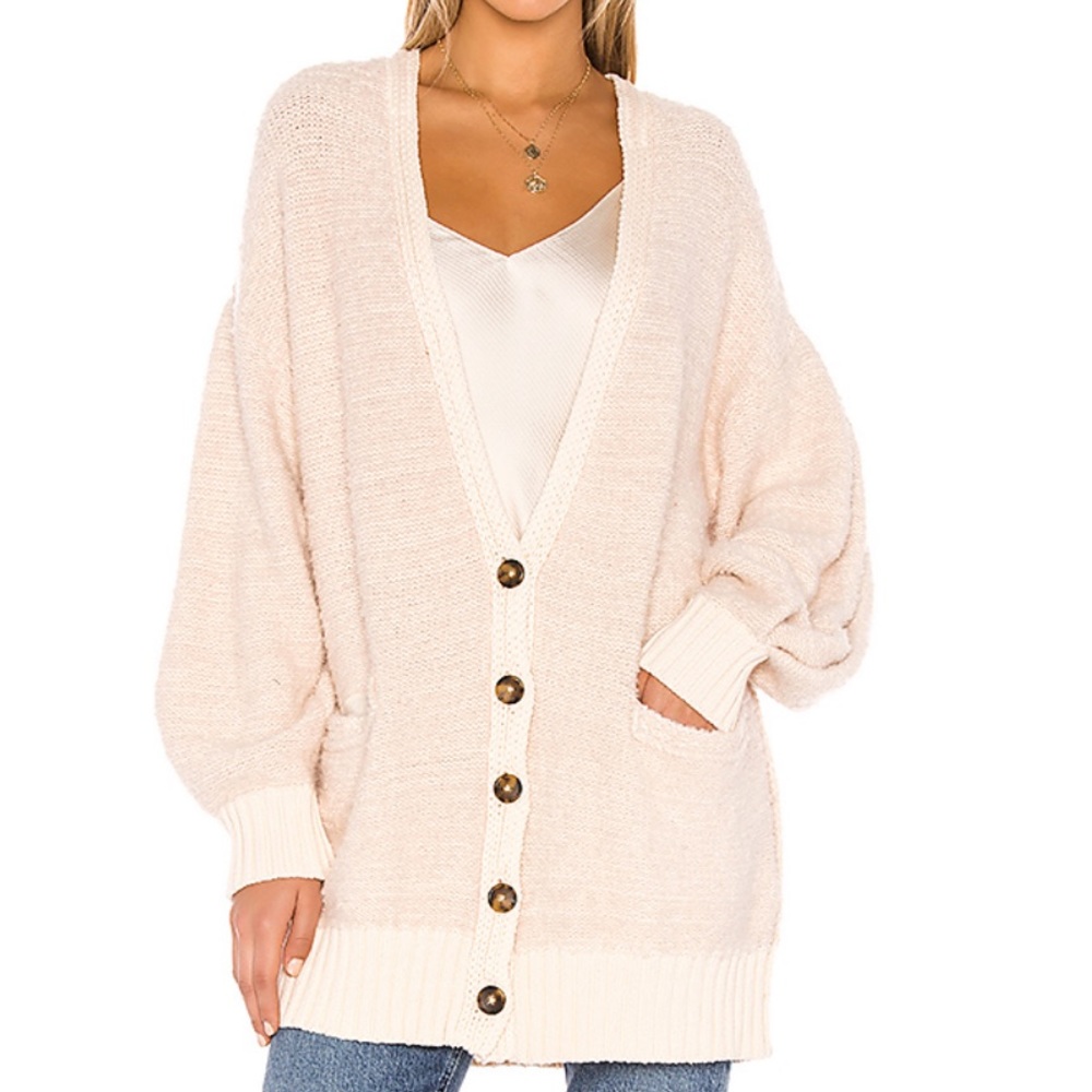 Free People Snow Drop Cardigan in Ivory